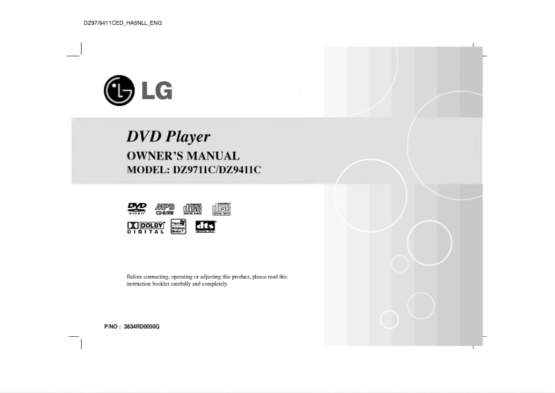Page n°1 - Manuel utilisateur LG DZ9711C