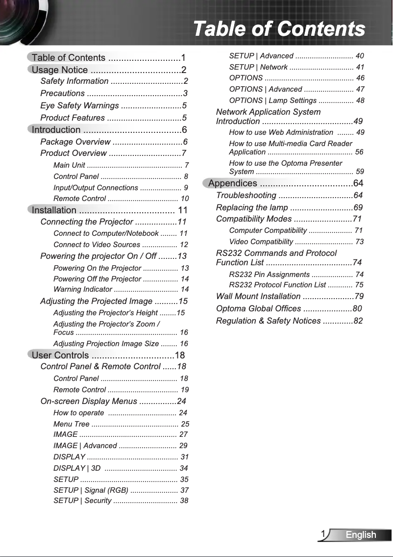 Page 1 de la notice Manuel utilisateur Optoma TX635-3D