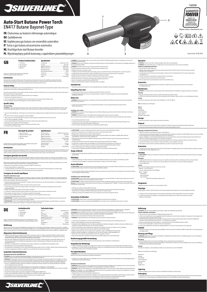 Image de la première page du manuel de l'appareil 760200