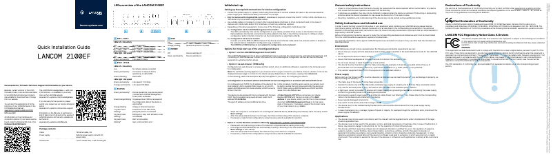 Page 1 de la notice Guide d'installation Lancom 2100EF