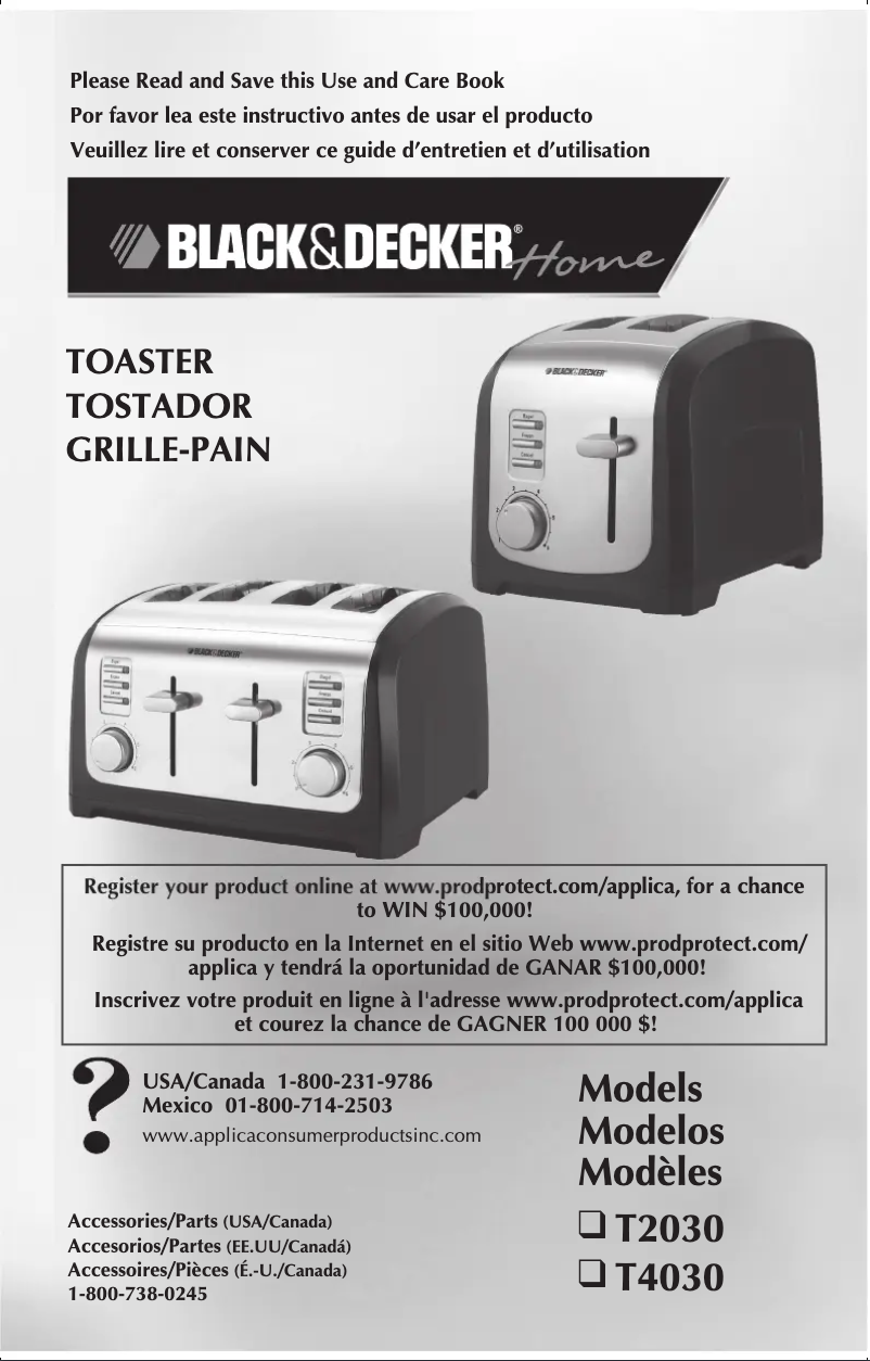 Page 1 de la notice Manuel utilisateur Black & Decker T4030