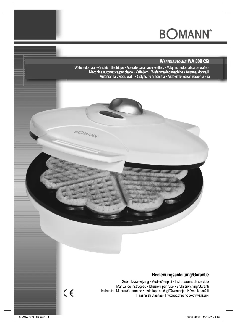 Page 1 de la notice Manuel utilisateur Bomann WA 509 CB