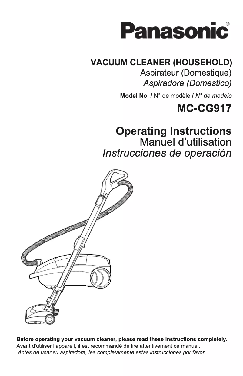 Image de la première page du manuel de l'appareil MC-CG917