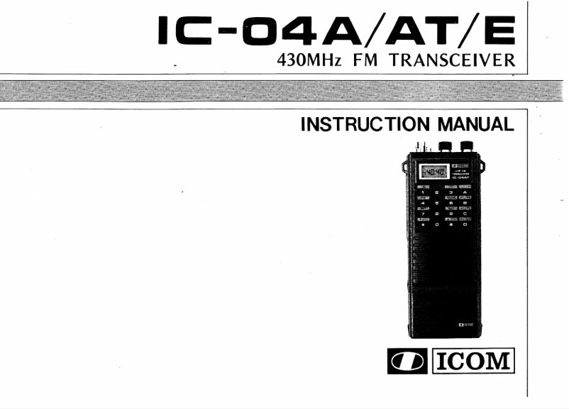 Page 1 de la notice Manuel utilisateur ICOM IC-04A