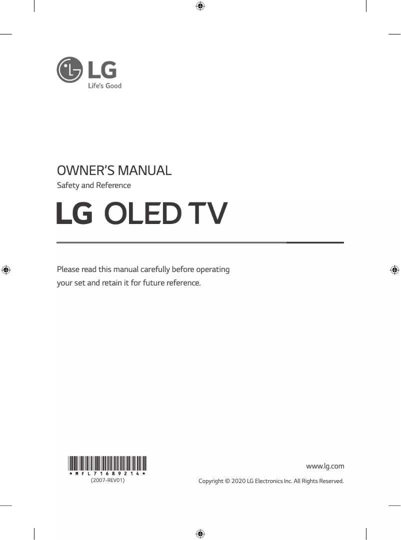 Image de la première page du manuel de l'appareil OLED77GXPVA