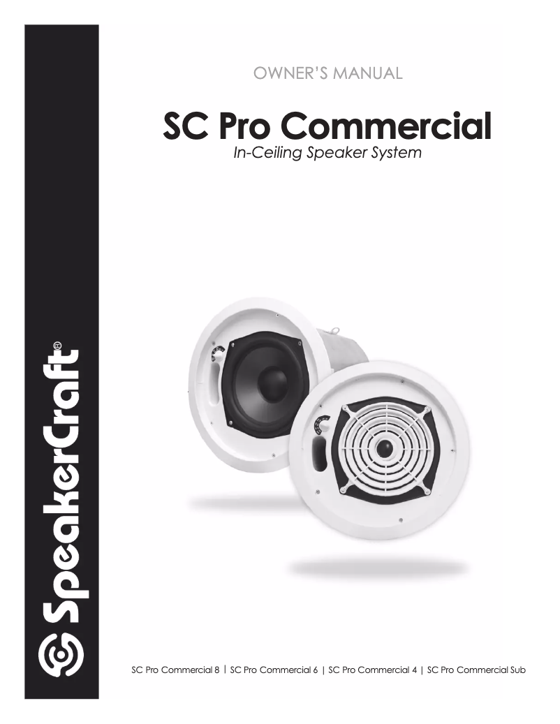Page n°1 - Manuel utilisateur SpeakerCraft SC Pro Commercial 8