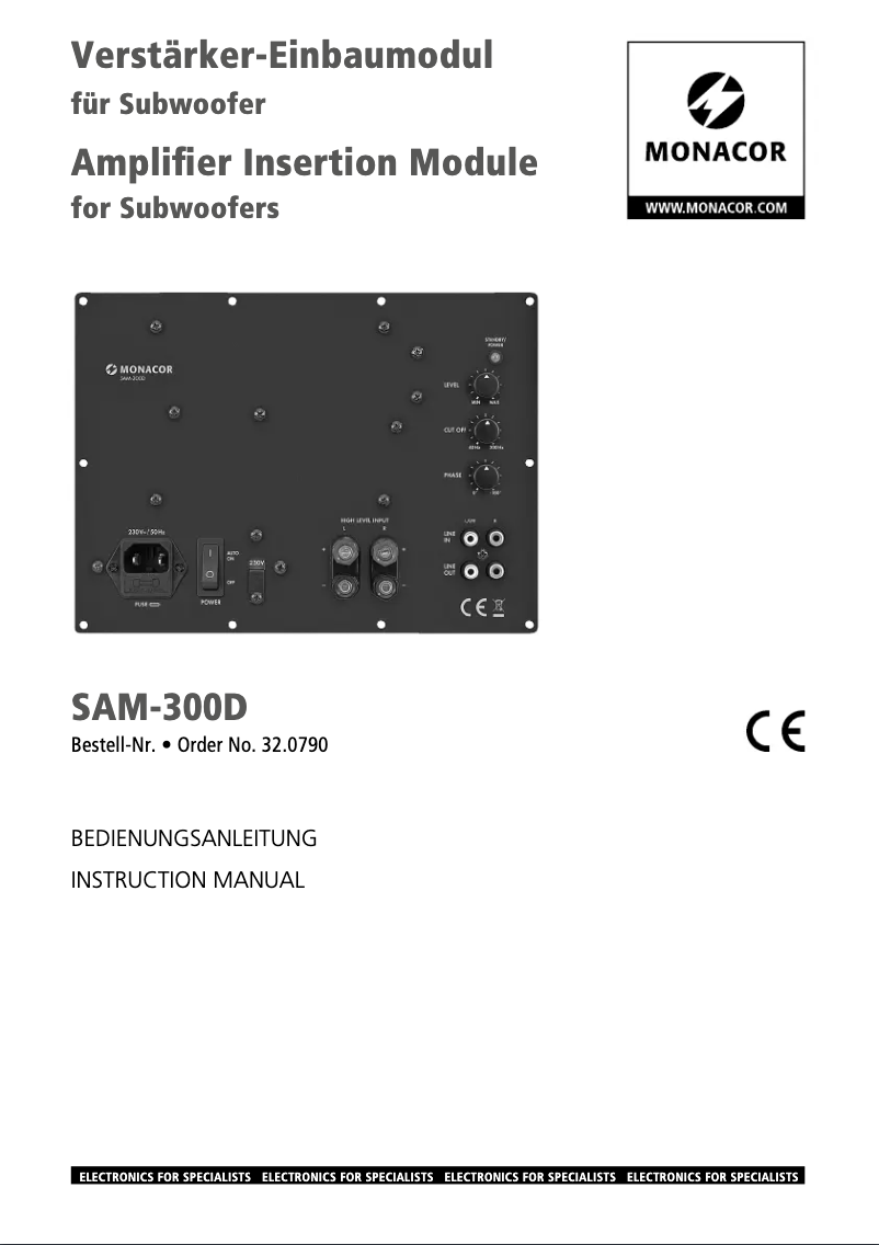 Image de la première page du manuel de l'appareil SAM-300D