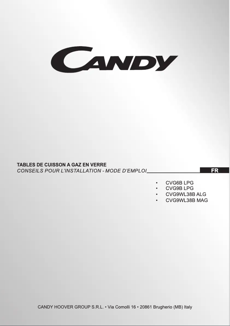 Page 1 de la notice Manuel utilisateur Candy CVG9WL38B MAG