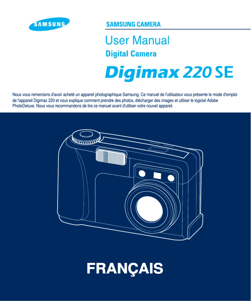 Imagen de la primera página del manual del dispositivo Digimax 220 SE