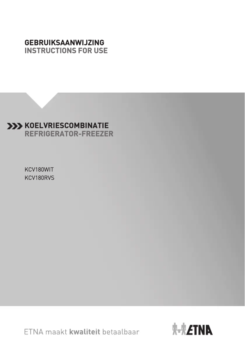 Page 1 de la notice Manuel utilisateur Etna KCV180RVS