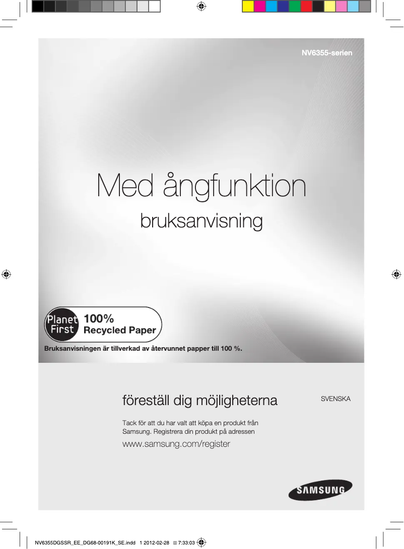Page n°1 - Manuel utilisateur Samsung NV6355DGSSR/EE