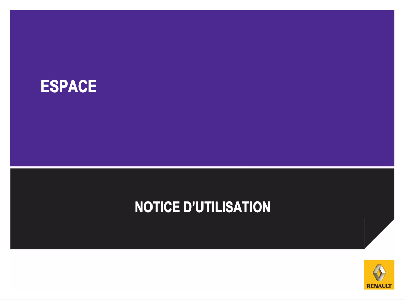 Image de la première page du manuel de l'appareil Espace (2015)