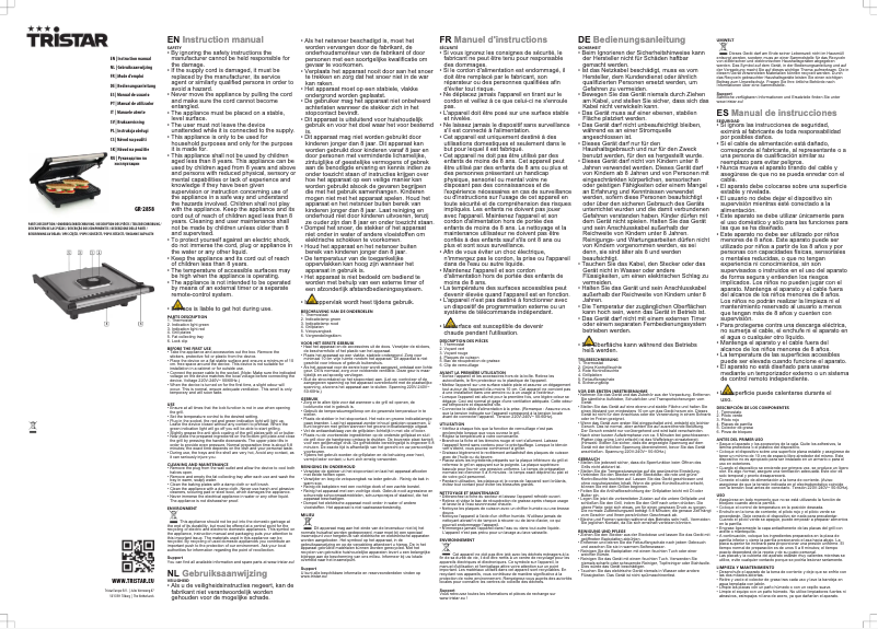 Image de la première page du manuel de l'appareil GR-2858