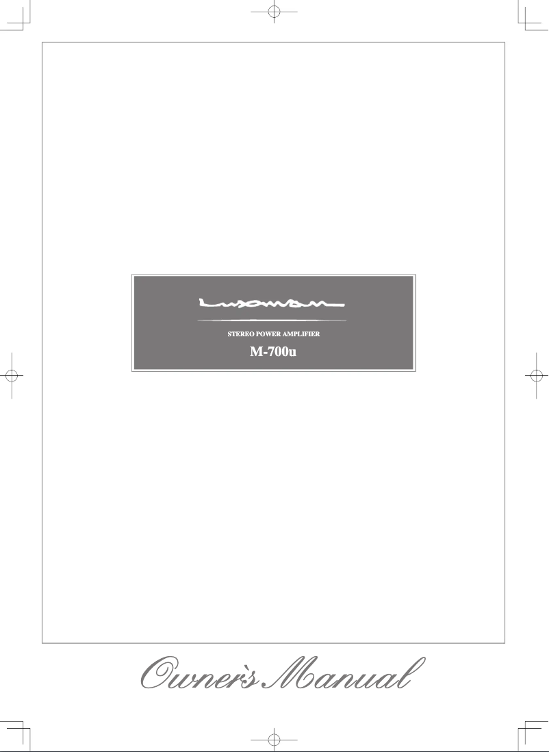 Page n°1 - Manuel utilisateur Luxman M-700u