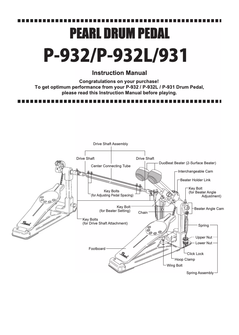 Image de la première page du manuel de l'appareil P-932L