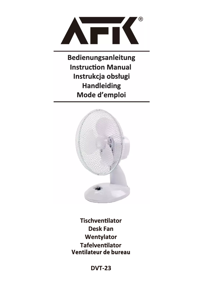 Page n°1 - Manuel utilisateur AFK DVT-23