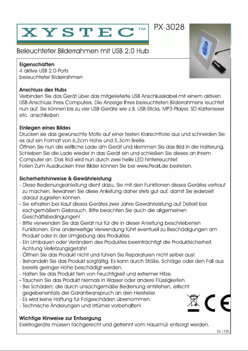 Image de la première page du manuel de l'appareil PX-3028-675