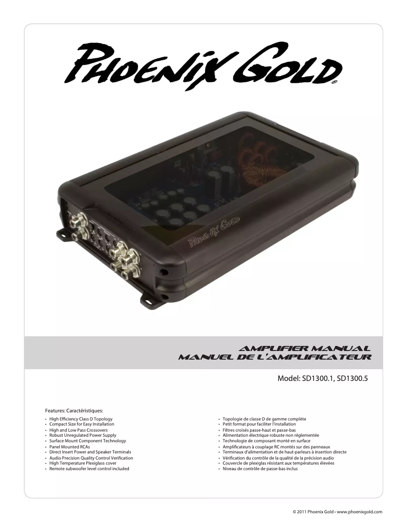Page n°1 - Manuel utilisateur Phoenix Gold SD1300.1