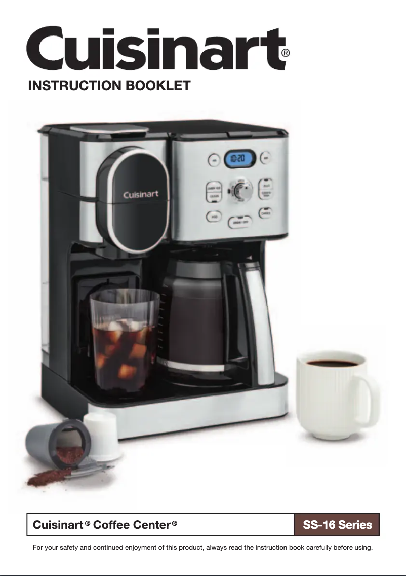 Page 1 de la notice Manuel utilisateur Cuisinart Coffee Center SS-16