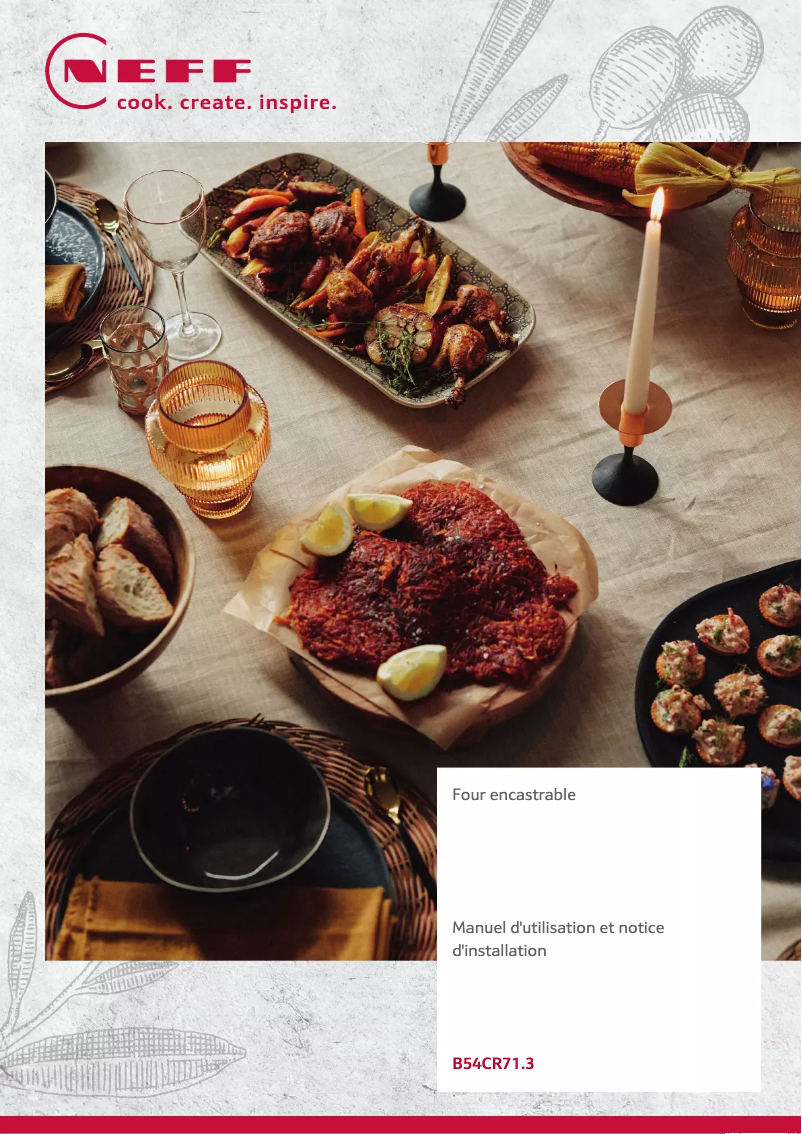 Page 1 de la notice Guide d'installation Neff B54CR71N3