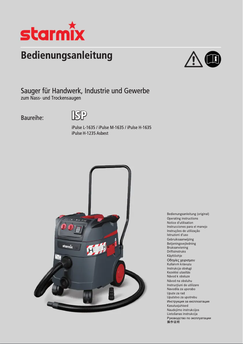 Page 1 de la notice Manuel utilisateur Starmix ISP iPulse M-1635
