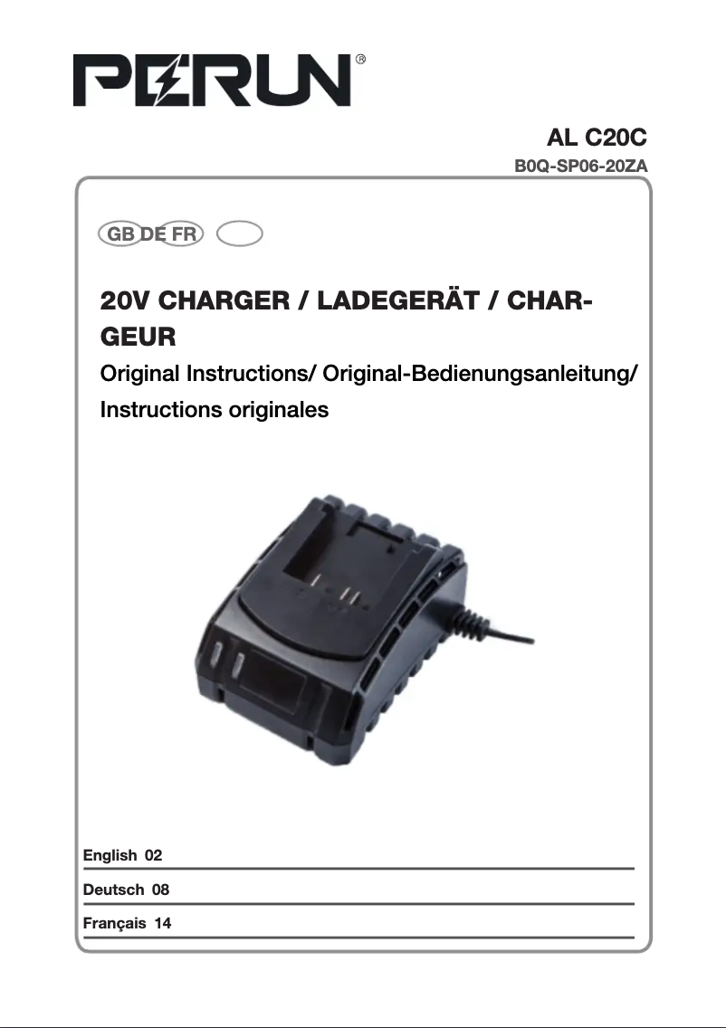 Image de la première page du manuel de l'appareil AL C20C