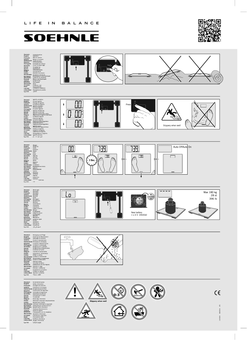 Page 1 de la notice Manuel utilisateur Soehnle PSD Style Sense Compact 300