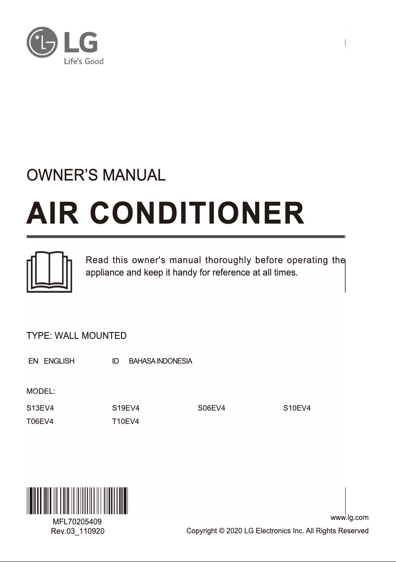 Image de la première page du manuel de l'appareil T06EV4