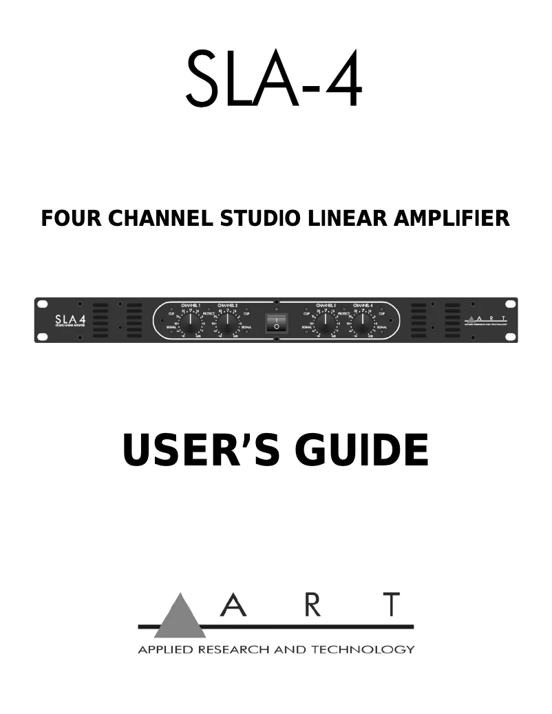 Page n°1 - Manuel utilisateur ART SLA-4