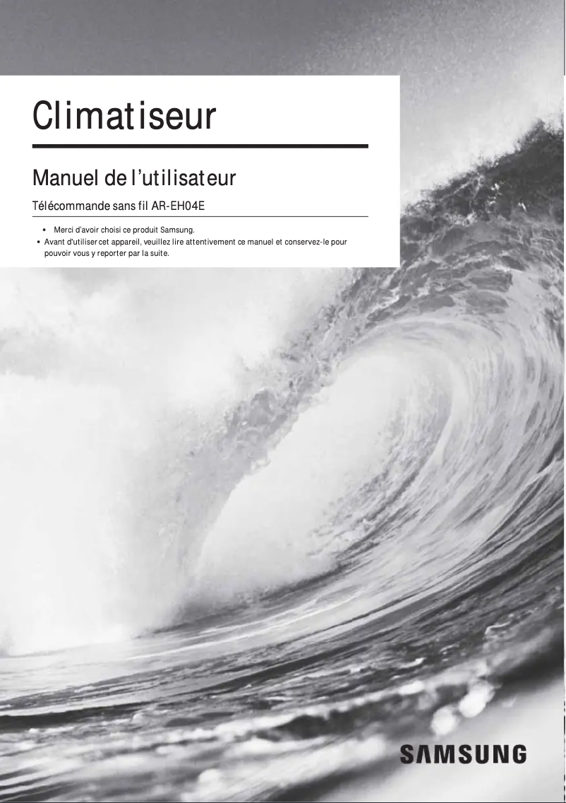 Page 1 de la notice Manuel utilisateur Samsung AR-EH04E