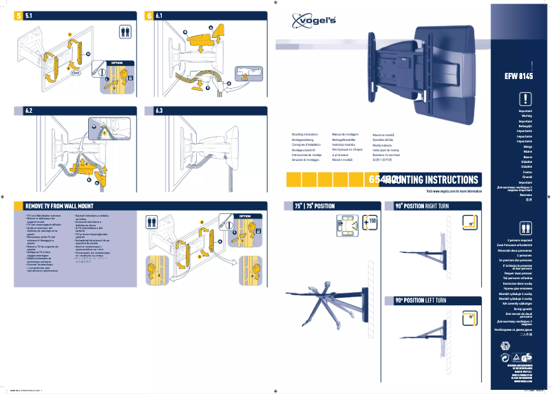 Page 1 de la notice Manuel utilisateur Vogel's EFW 8145