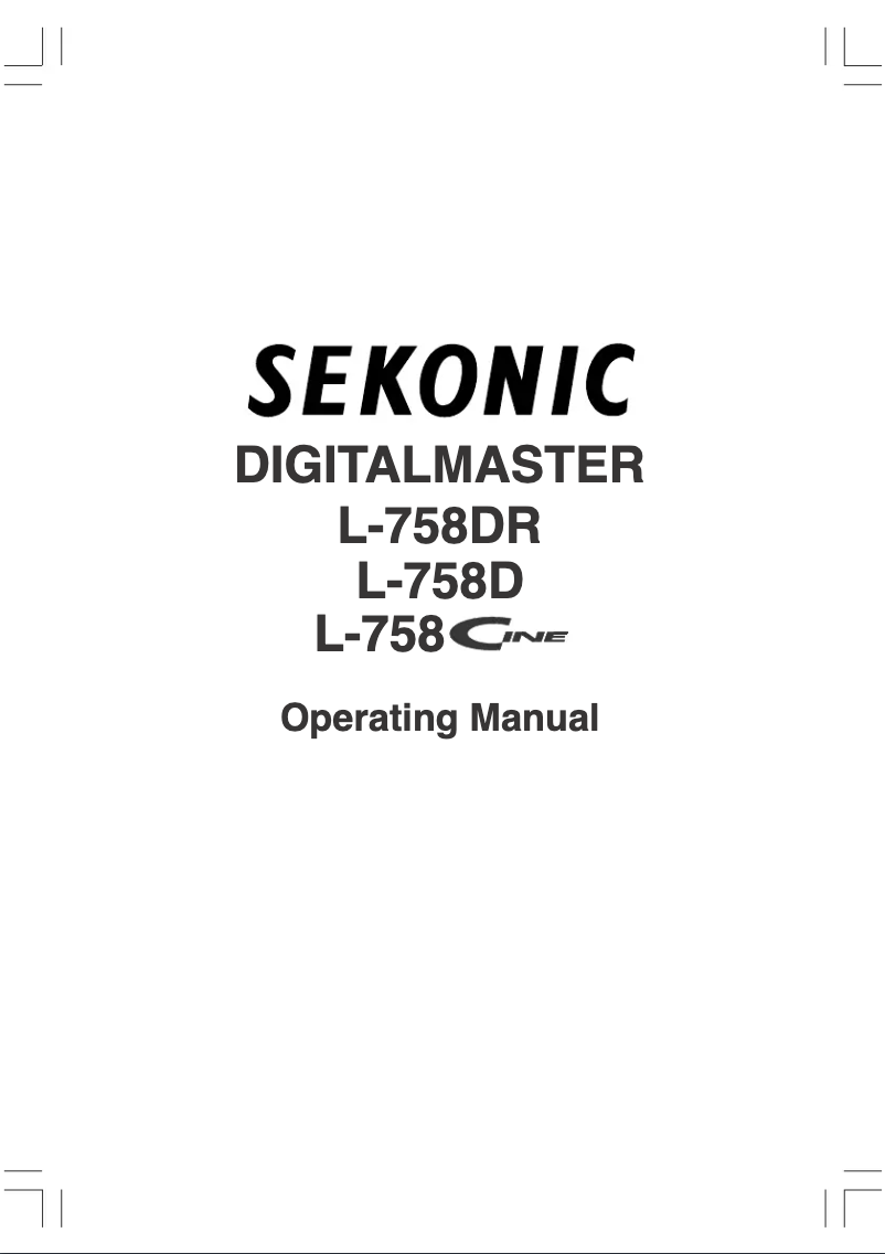 Image de la première page du manuel de l'appareil DigitalMaster L-758