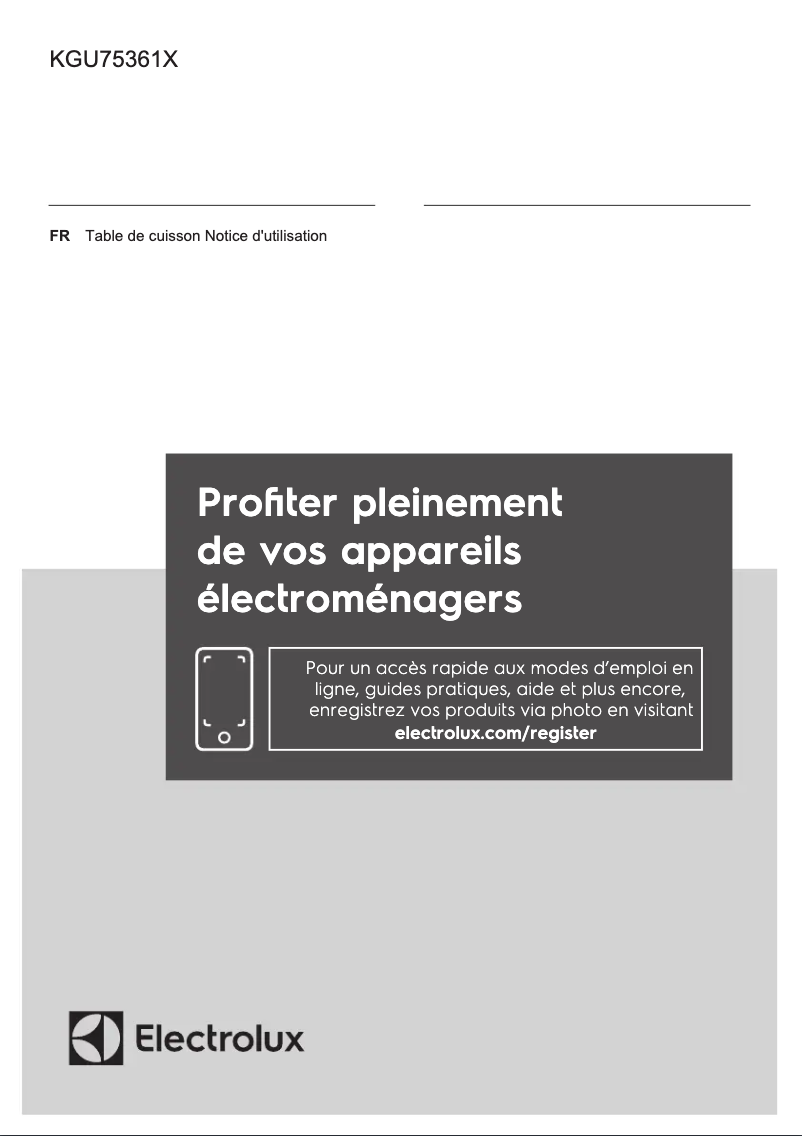 Page n°1 - Manuel utilisateur Electrolux KGU75361X