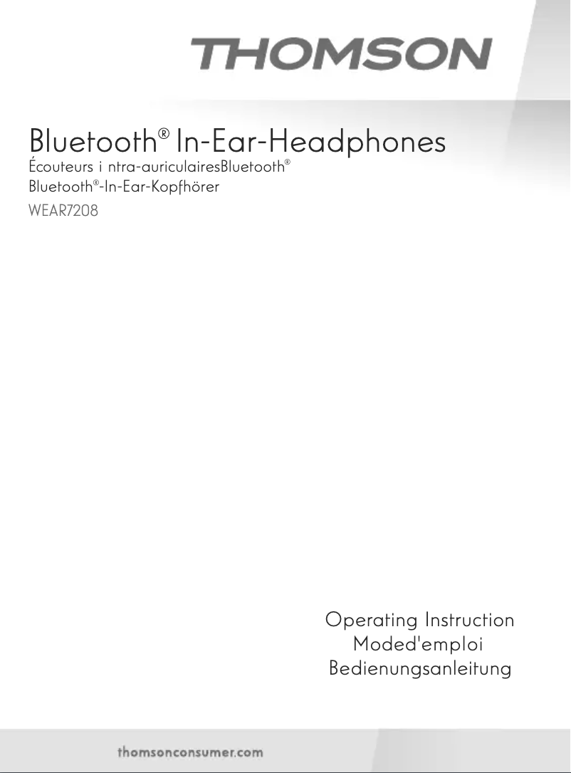 Page n°1 - Manuel utilisateur Thomson WEAR7208