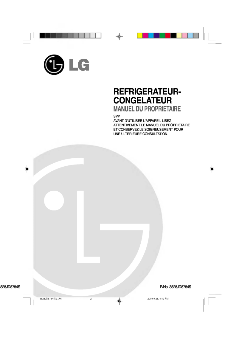 Page 1 de la notice Manuel utilisateur LG GR-S602QLC