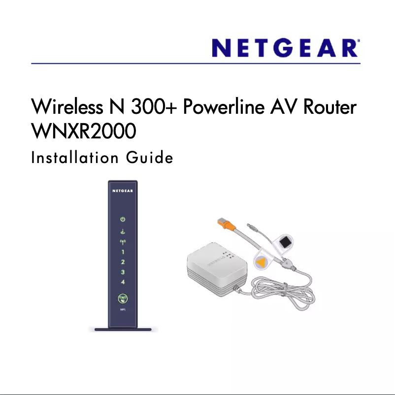 Image de la première page du manuel de l'appareil WNXR2000