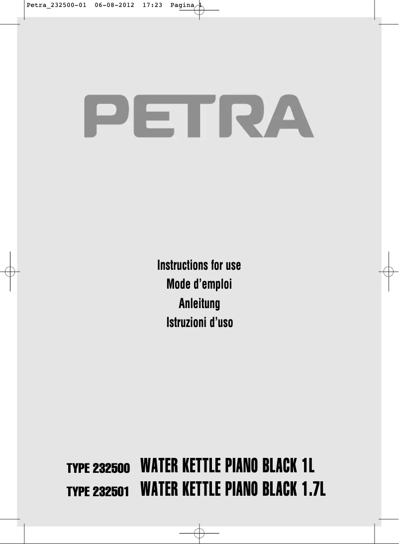 Page 1 de la notice Manuel utilisateur Petra Electric WK 551.07