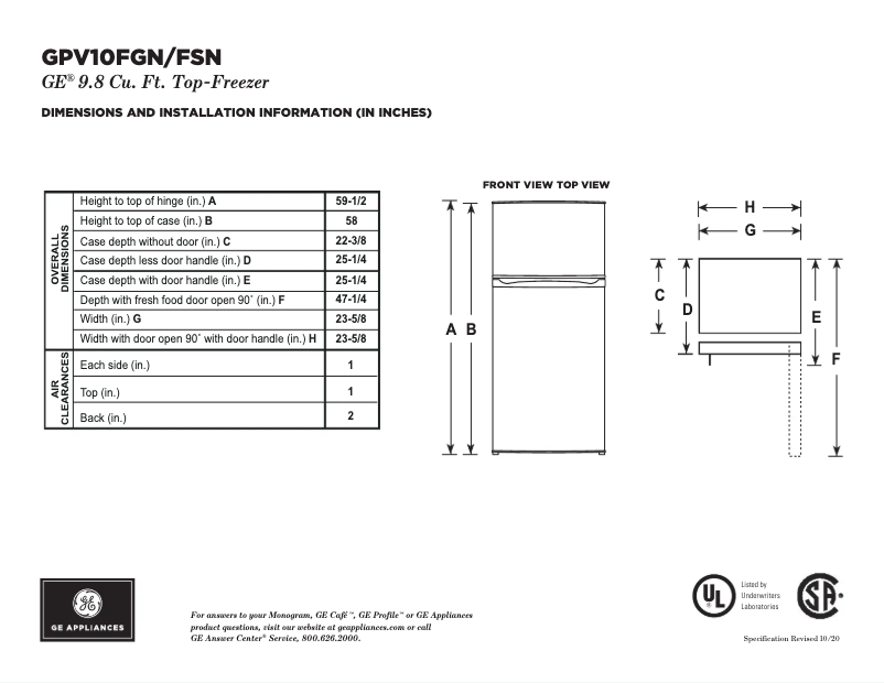 Imagen de la primera página del manual del dispositivo GPV10FSNSB