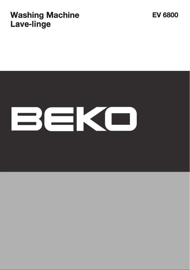 Page 1 de la notice Manuel utilisateur Beko EV 6800