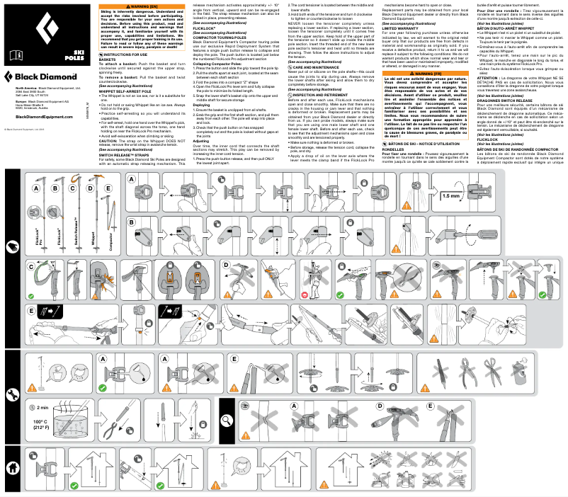 Page n°1 - Manuel utilisateur Black Diamond Ski Poles