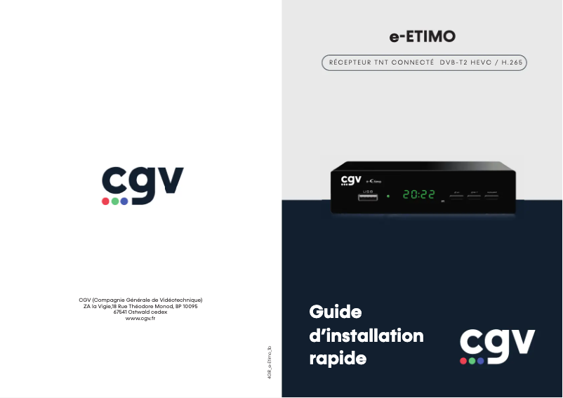 Page 1 de la notice Manuel utilisateur CGV e-ETIMO