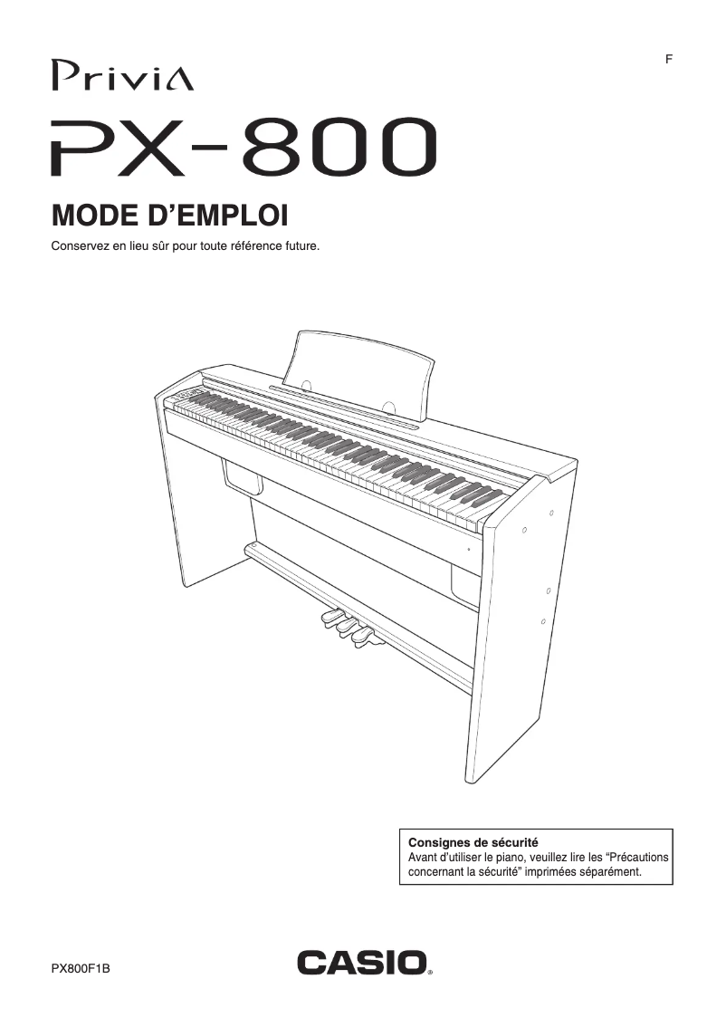 Image de la première page du manuel de l'appareil PX-800