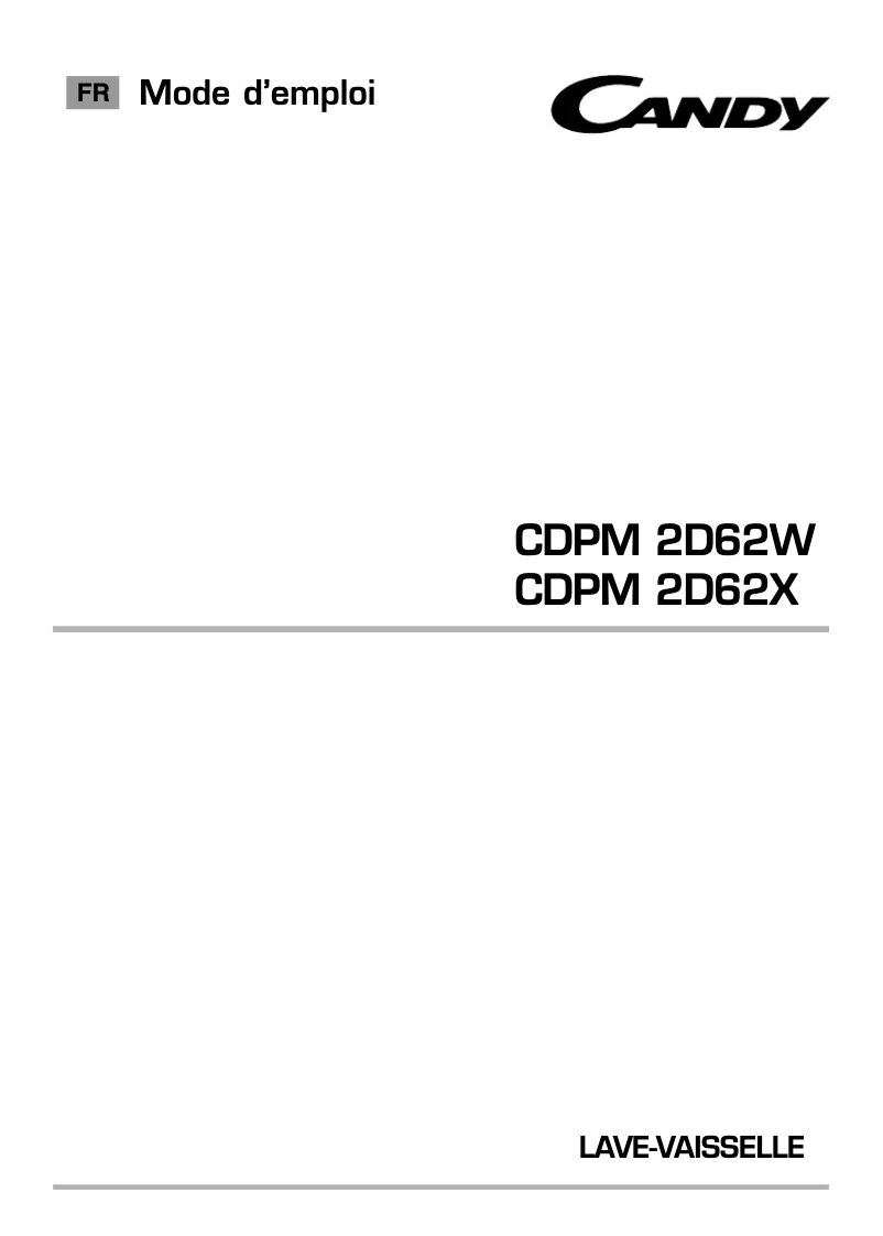 Image de la première page du manuel de l'appareil CDPM 2D62W-47