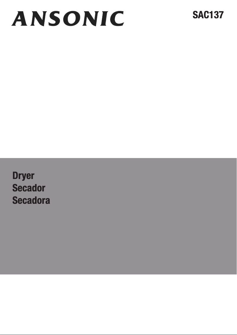 Page 1 de la notice Manuel utilisateur Ansonic SAC 137