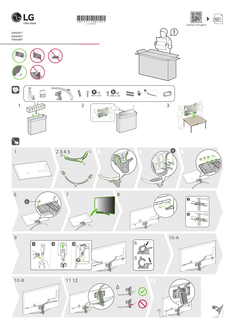 Page 1 de la notice Manuel utilisateur LG 55NANO863PA