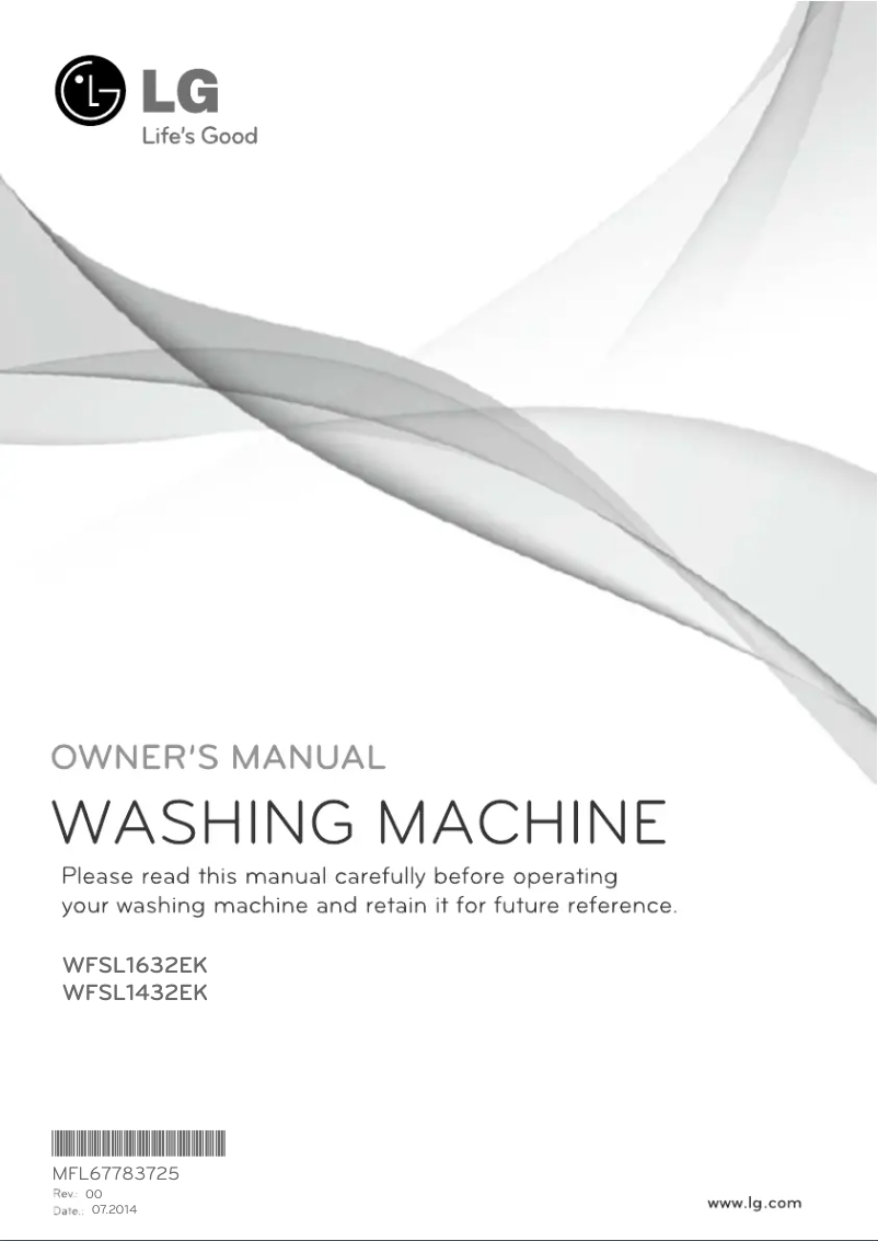 Page 1 de la notice Manuel utilisateur LG WFSL1632EK