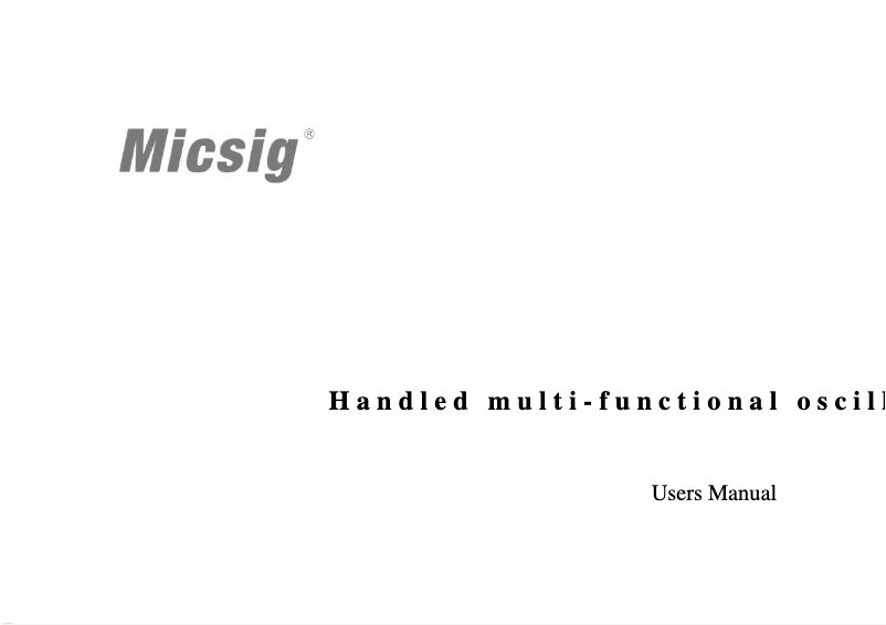 Page n°1 - Manuel utilisateur Micsig MS310IT