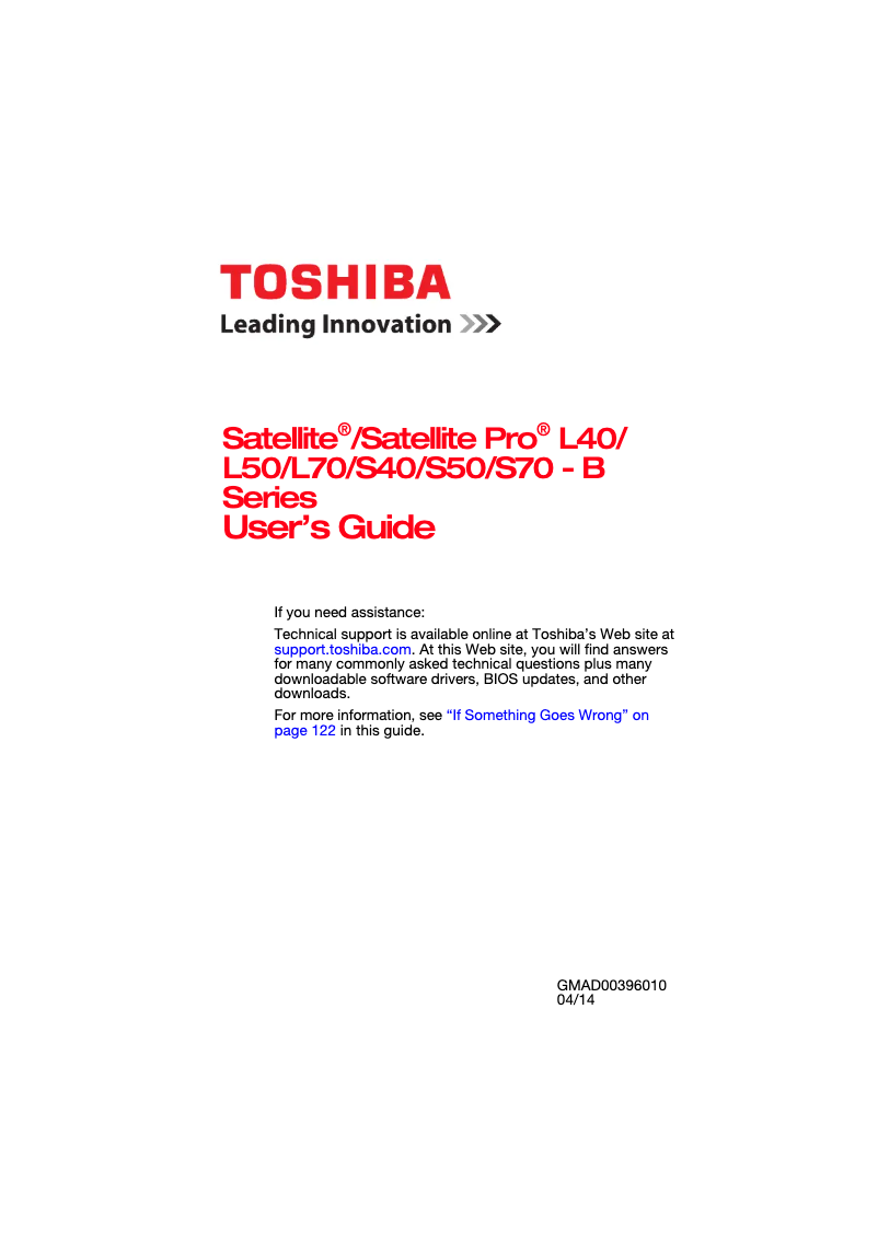 Página 1 del manual Manual de usuario Toshiba Satellite L40
