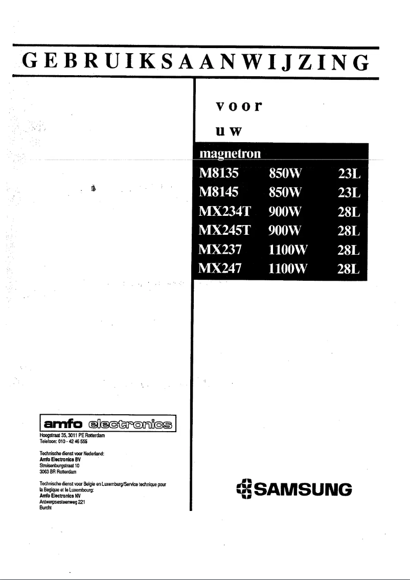 Page n°1 - Manuel utilisateur Samsung M8135