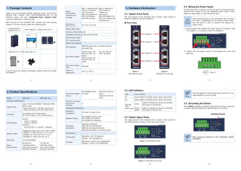 Image de la première page du manuel de l'appareil IPOE-260 Series